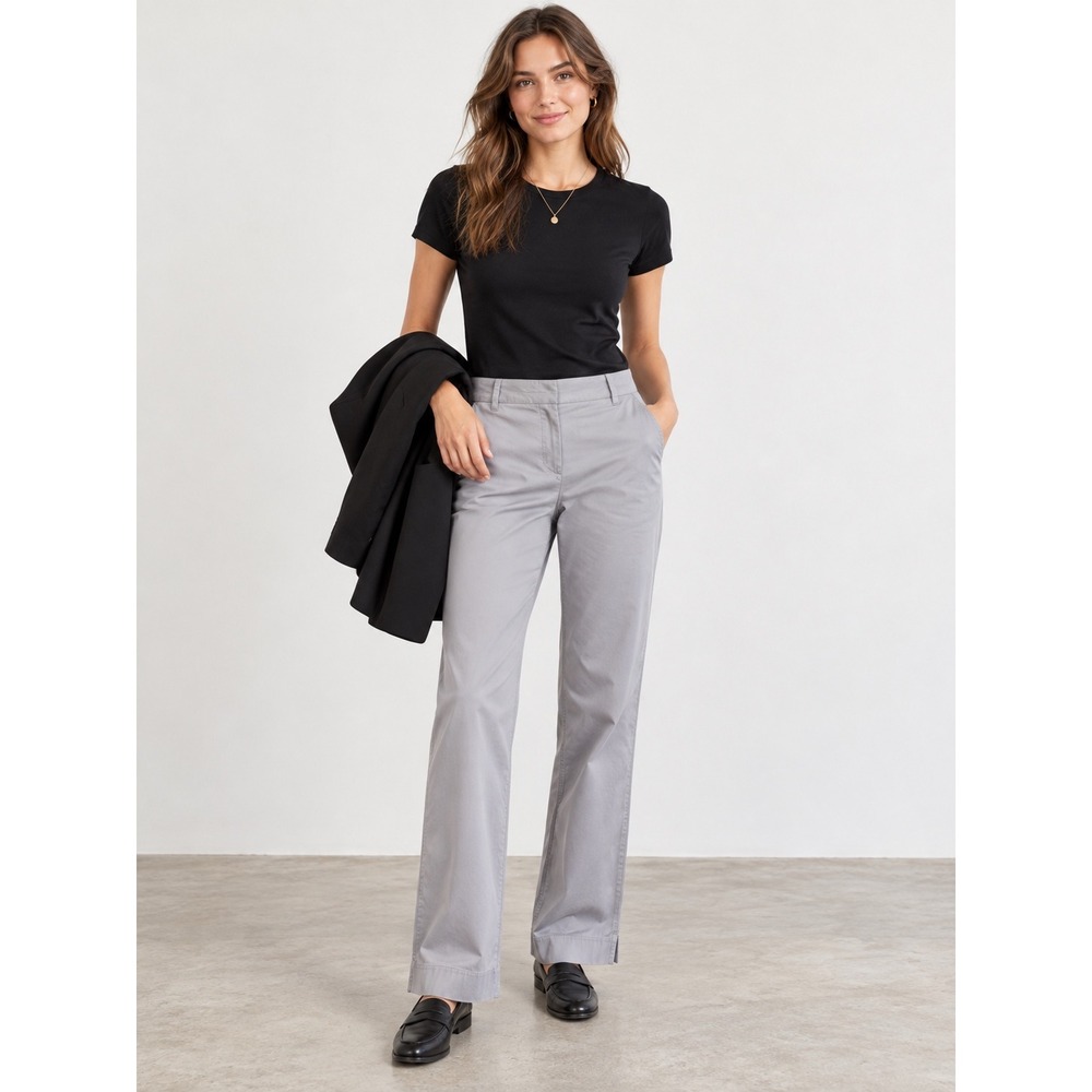 J.Crew City Fit Stretch Straight Leg Chino Pants Light Gray 2S